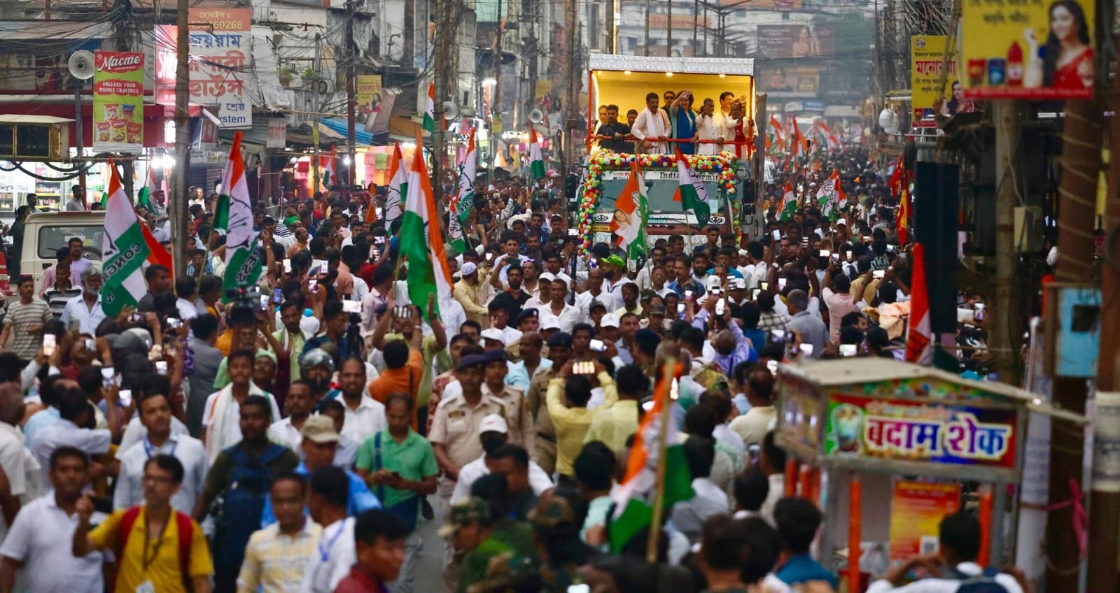 Priyanka Gandhi's roadshow through Agartala